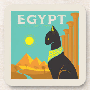 Egypte Land van Feline Royalty Bier Onderzetter