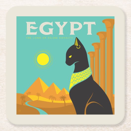 Egypte | Land van Feline Royalty Kartonnen Onderzetters (Voorkant)