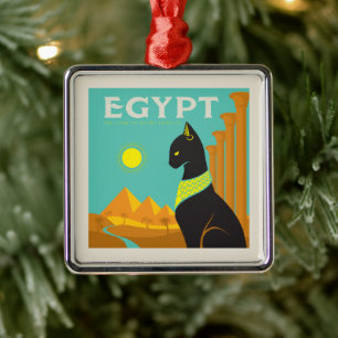 Egypte   Land van Feline Royalty Metalen Ornament