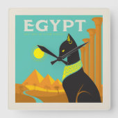Egypte | Land van Feline Royalty Vierkante Klok (Voorkant)