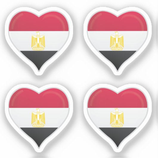 Egypte liefde vlag trots hart sticker (Voorkant)