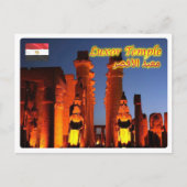 Egypte - luxe tempel ' s nachts - briefkaart (Voorkant)