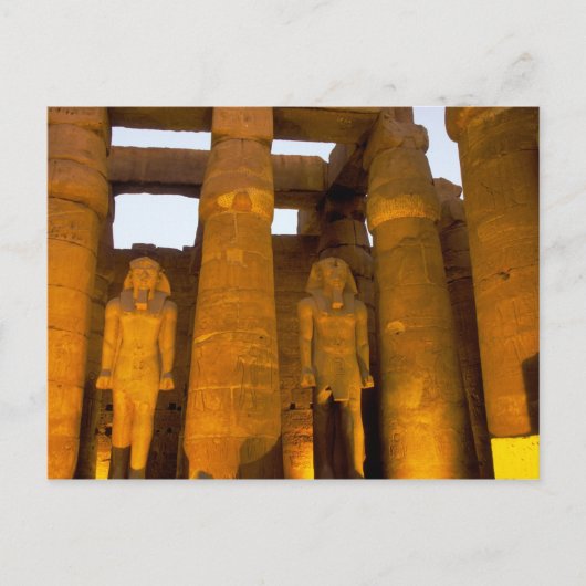 Egypte, Luxor.  Karnack-tempel. Briefkaart (Voorkant)