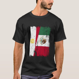 Egypte Mexico Halve Vlag Egyptische Mexicaanse Erf T-shirt