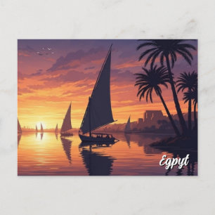 Egypte Nijl Felucca Briefkaart