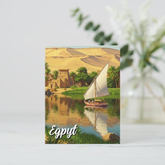 Egypte Nile Felucca Briefkaart (Staand voorkant)
