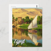 Egypte Nile Felucca Briefkaart (Voorkant / Achterkant)