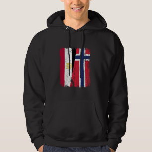 Egypte Noorwegen Halve vlag Egyptische Noorse afko Hoodie