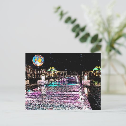 Egypte onder moonlight briefkaart (Staand voorkant)