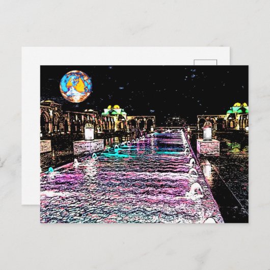 Egypte onder moonlight briefkaart (Voorkant / Achterkant)