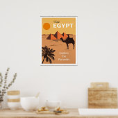 Egypte, onderzoek de Pyramiden, oud poster (Keuken)