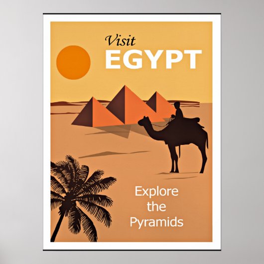 Egypte, onderzoek de Pyramiden, oud poster (Voorkant)