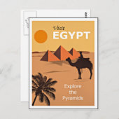 Egypte, onderzoek de Pyramiden, oud poster Briefkaart (Voorkant / Achterkant)