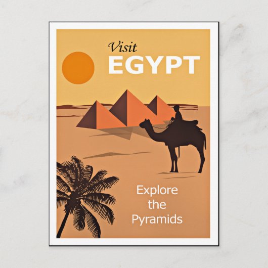 Egypte, onderzoek de Pyramiden, oud poster Briefkaart (Voorkant)