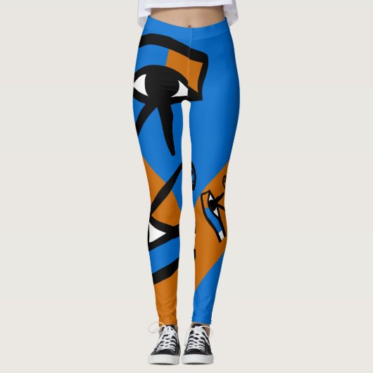 Egypte Oogst van Horus | Modern Cool Hieroglyphics Leggings (Voorkant)