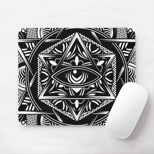  Egypte: Oosterse Oog Mandala Black Muismat (Met muis)