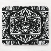  Egypte: Oosterse Oog Mandala Black Muismat (Voorkant)