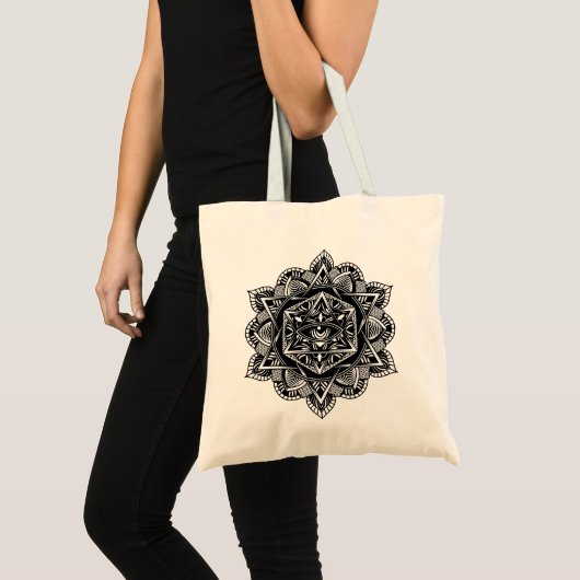  Egypte: Oosterse Oog Mandala Black Tote Bag (Voorkant (product))