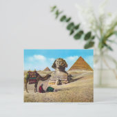  Egypte, opgegraven Sphinx, Giza Briefkaart (Staand voorkant)
