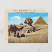  Egypte, opgegraven Sphinx, Giza Briefkaart (Voorkant / Achterkant)