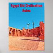 Egypte Oude beschaving ruïneert landschap woestijn Poster (Voorkant)