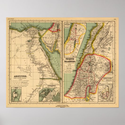 Egypte, Phoenicia en Palestina Poster (Voorkant)