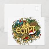 Egypte , piramide , familieroute naar Egypte Briefkaart (Voorkant / Achterkant)