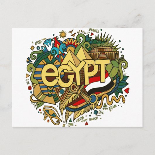 Egypte , piramide , familieroute naar Egypte Briefkaart (Voorkant)