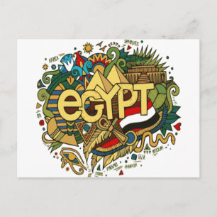Egypte, piramide, gezinsreis naar Egypte Briefkaart