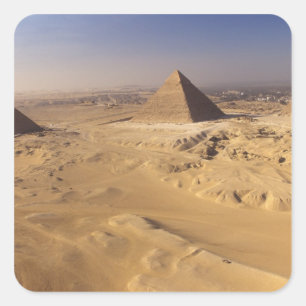 Egypte, Piramides bij Giza, Khafre, Khufu, Menkaur Vierkante Sticker