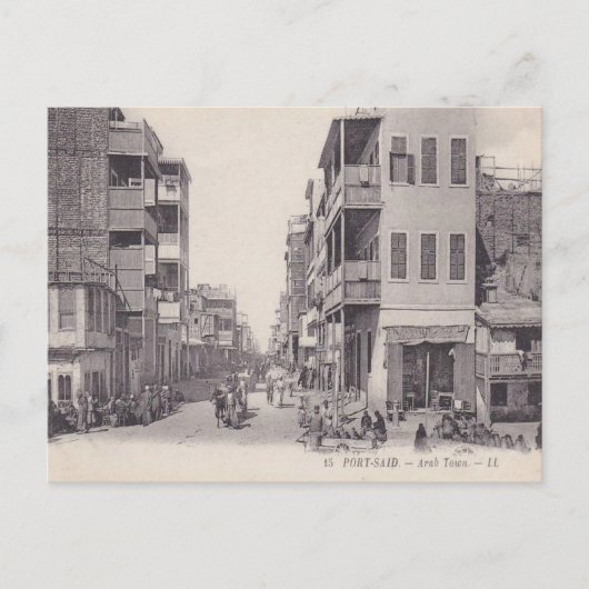  Egypte, Port Said, Arabische stad Briefkaart (Voorkant)