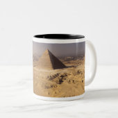 Egypte, Pyramiden bij Giza, Khafre, Khufu, Menkaur Tweekleurige Koffiemok (Voorkant rechts)