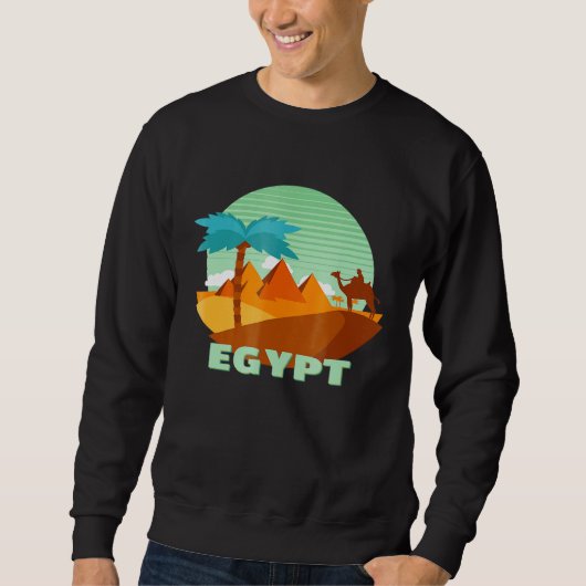 Egypte: Pyramides Camel Palm Tree Souvenir Trui (Voorkant)