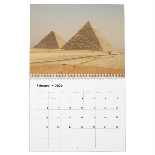 Egypte Pyramides Kalender (Feb 2026)