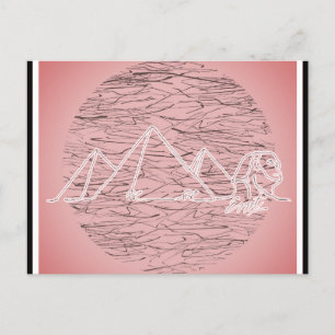 Egypte Pyramides roze reizen Briefkaart