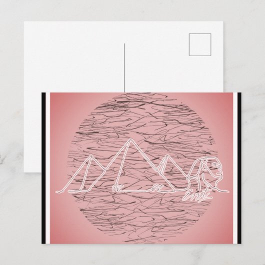 Egypte Pyramides roze reizen Briefkaart (Voorkant / Achterkant)