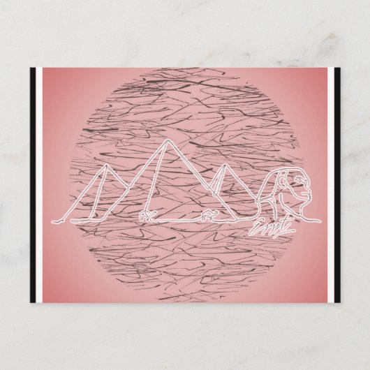 Egypte Pyramides roze reizen Briefkaart (Voorkant)