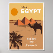 Egypte Pyramids Vintage Travel Poster (Voorkant)