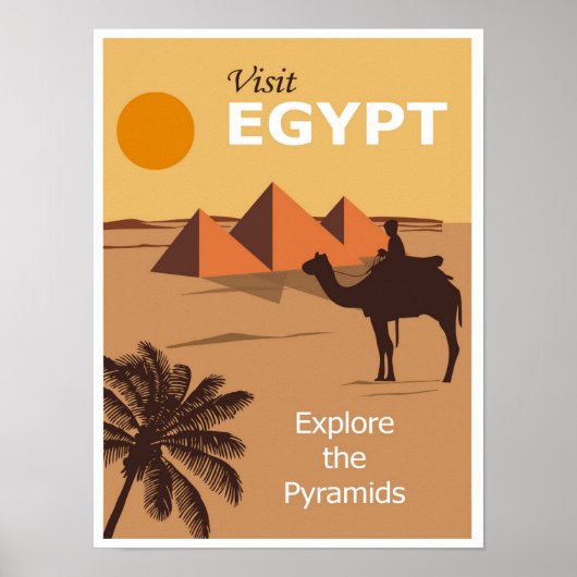Egypte Pyramids Vintage Travel Poster (Voorkant)