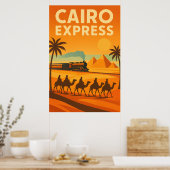  Egypte: Retro reizen met de Cairo Express Poster (Keuken)