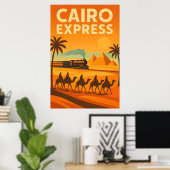  Egypte: Retro reizen met de Cairo Express Poster (Thuiskantoor)