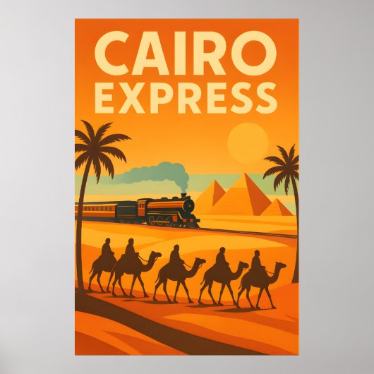  Egypte: Retro reizen met de Cairo Express Poster (Voorkant)