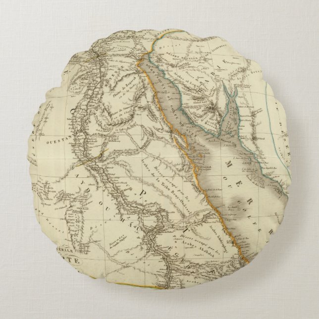 Egypte, Saudi Petree Rond Kussen (Voorkant)