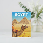 Egypte Sfinx Piramides van Giza Camel Briefkaart (Staand voorkant)