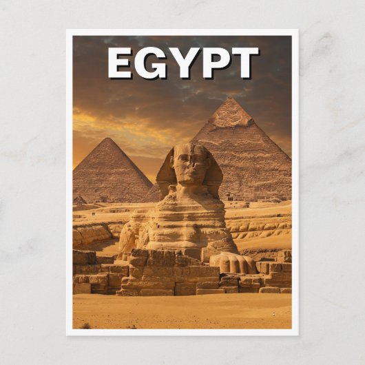 Egypte Sfinx Piramides van Gizeh Briefkaart (Voorkant)