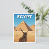 Egypte Sfinx Piramides van Gizeh Cat Briefkaart (Staand voorkant)