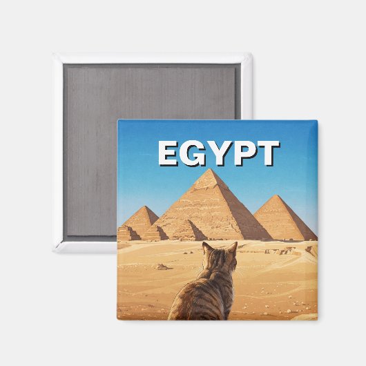 Egypte Sfinx Piramides van Gizeh Cat Magneet (Voorkant / Achterkant)