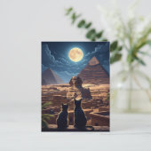 Egypte Sfinx Piramides van Gizeh Katten Briefkaart (Staand voorkant)
