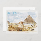 Egypte Sphinx Giza Pyramids die een fijne kunst ma Briefkaart (Voorkant / Achterkant)