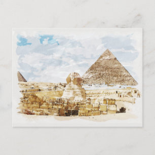 Egypte Sphinx Giza Pyramids die een fijne kunst ma Briefkaart